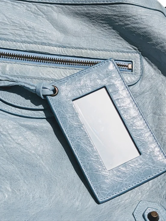 Balenciaga Leather Day Hobo Bag Light Blue Green Purse Shoulder Bag - Picture 12 of 16